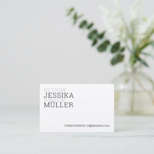 Minimalisme en carte de visite twist noir et blanc
