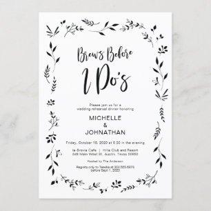Minimalisme Floral Mariage Dîner Invitations