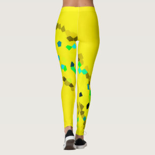 Minimalismus Abstrakt Art Black Yellow Leggings