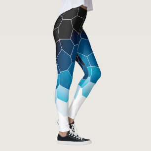 Minimalismus Abstrakt Art Blue White Cells Leggings