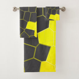 Minimalismus Abstrakt Art Gelb Weiße Zellen Badhandtuch Set