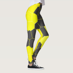 Minimalismus Abstrakt Art Gelb Weiße Zellen Leggings