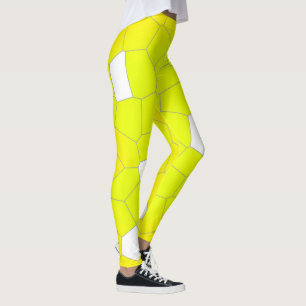 Minimalismus Abstrakt Art Gelb Weiße Zellen Leggings