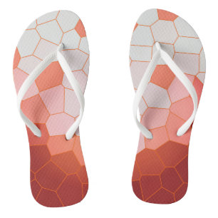 Minimalismus Abstrakt Art Korallenrot Weiße Zellen Flip Flops
