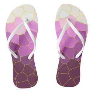 Minimalismus Abstrakt Art Lila Pink White Cells Flip Flops