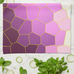 Minimalismus Abstrakt Art Lila Pink White Cells Geschirrtuch