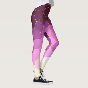 Minimalismus Abstrakt Art Lila Pink White Cells Leggings