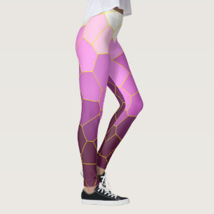 Minimalismus Abstrakt Art Lila Pink White Cells Leggings