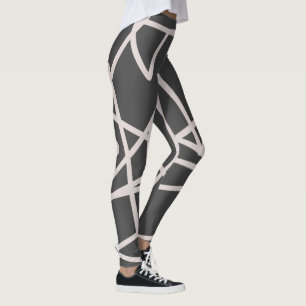 Minimalismus Abstrakt Art Muster Grau Weiß Leggings