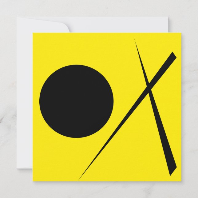 Minimalismus Abstrakt Art Muster Schwarz Gelb Karte (Vorderseite)
