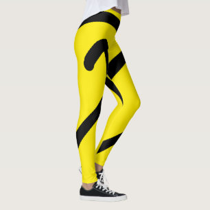 Minimalismus Abstrakt Art Muster Schwarz Gelb Leggings