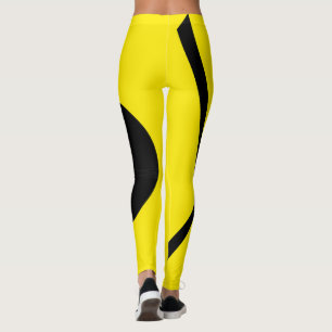 Minimalismus Abstrakt Art Muster Schwarz Gelb Leggings
