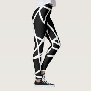 Minimalismus Abstrakt Art Muster Schwarz-weiß Leggings