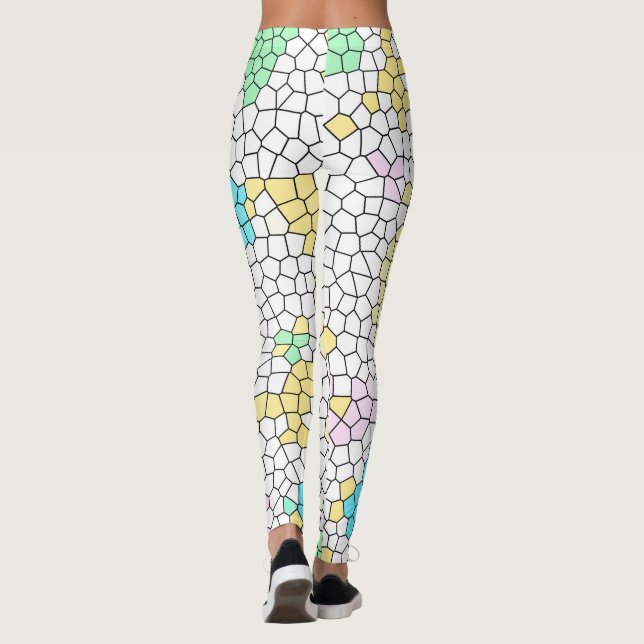 Minimalismus Abstrakt Art Pale Pastel Zellen Textu Leggings (Rückseite)