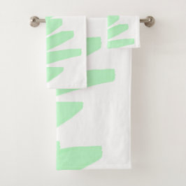Minimalismus Abstrakt Art Pale Türkis Grün Badhandtuch Set