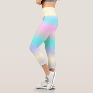 Minimalismus Abstrakt Art Türkis Pink Pasta Capri Leggings