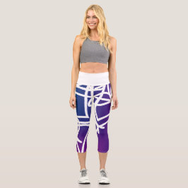 Minimalismus Abstrakte Kunst Lila und weiß Capri Leggings
