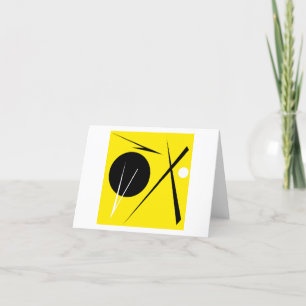 Minimalismus Abstraktes Kunstmuster Schwarz Gelb W Dankeskarte