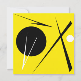 Minimalismus Abstraktes Kunstmuster Schwarz Gelb W Karte