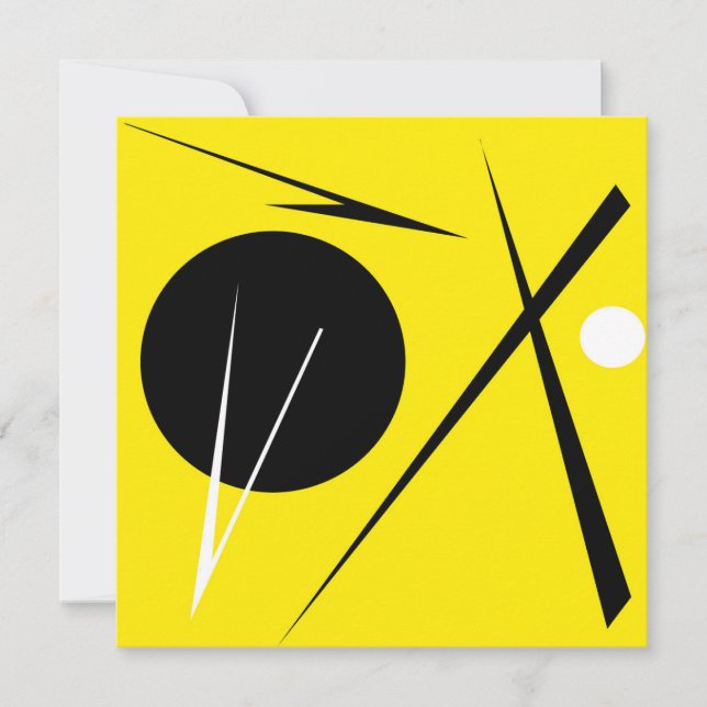 Minimalismus Abstraktes Kunstmuster Schwarz Gelb W Karte (Vorderseite)