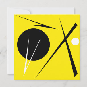 Minimalismus Abstraktes Kunstmuster Schwarz Gelb W Karte