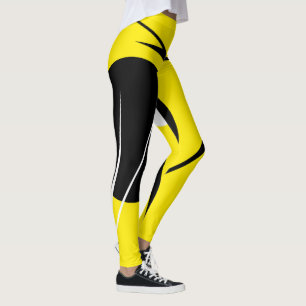 Minimalismus Abstraktes Kunstmuster Schwarz Gelb W Leggings