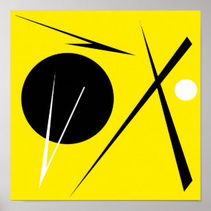 Minimalismus Abstraktes Kunstmuster Schwarz Gelb W Poster