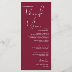 Minimalismus Burgundy Script Place Einstellung Vie Programm