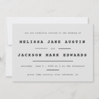 Minimalismus der Schreibmaschine Stone Gray Weddin