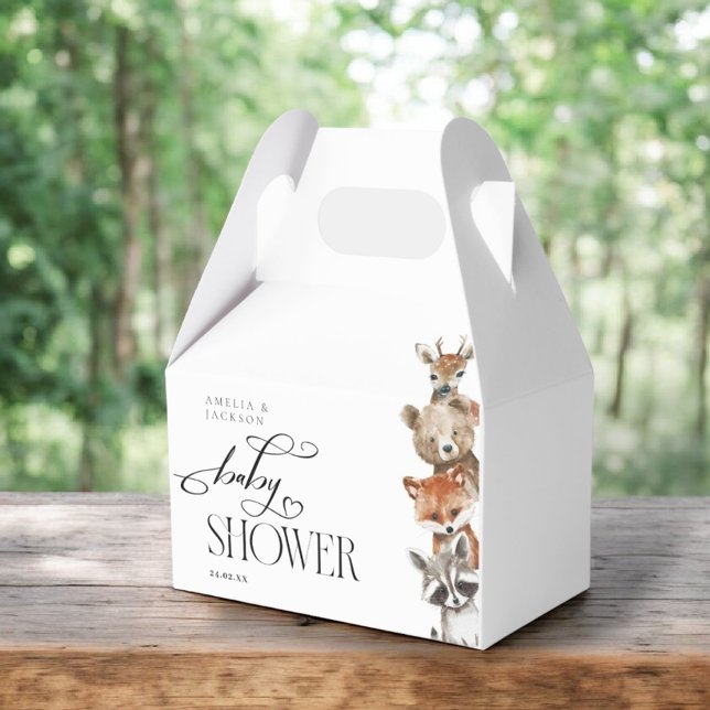 Minimalismus der Wasserfarben-Waldtiere Geschenkschachtel (Von Creator hochgeladen)