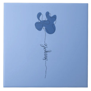 Minimalismus Einfache Blume Keramikfliese
