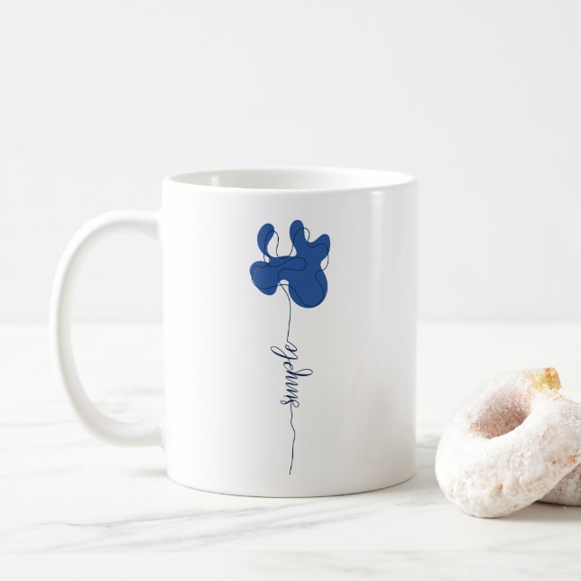 Minimalismus Einfache Blumen-Tasse Kaffeetasse (Mit Donut)