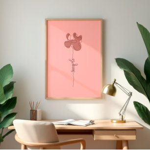 Minimalismus Einfache Blumenwandkunst Poster