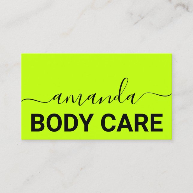 Minimalismus für Body Care Makeup-Logo Grün Visitenkarte (Vorderseite)