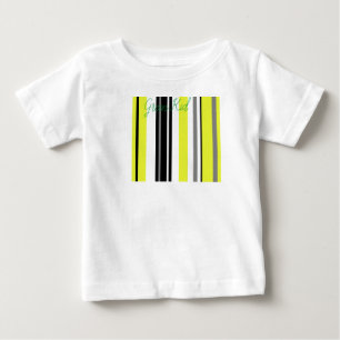 Minimalismus Gelbe Schwarze Streifen Baby T-shirt