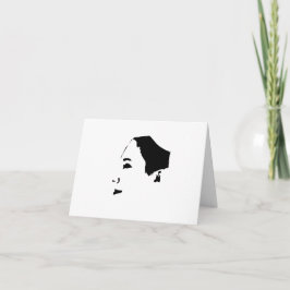 Minimalismus Gesicht Sketch Girl Lady Dankeskarte