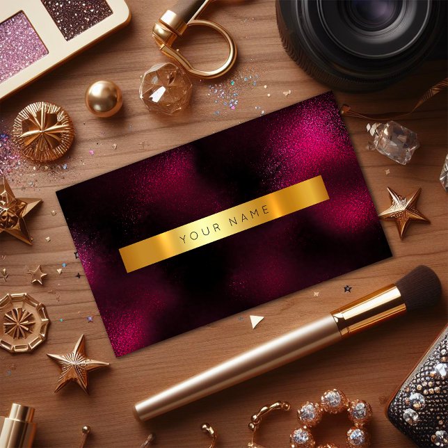 Minimalismus Glam Red Wine Gold Metallic Vip Visitenkarte (Minimalism Glam Red Wine Gold Metallic Vip Business Card)