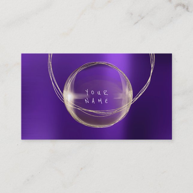 Minimalismus Golden Foil Glass Lila Gerahmte VIP Visitenkarte (Vorderseite)