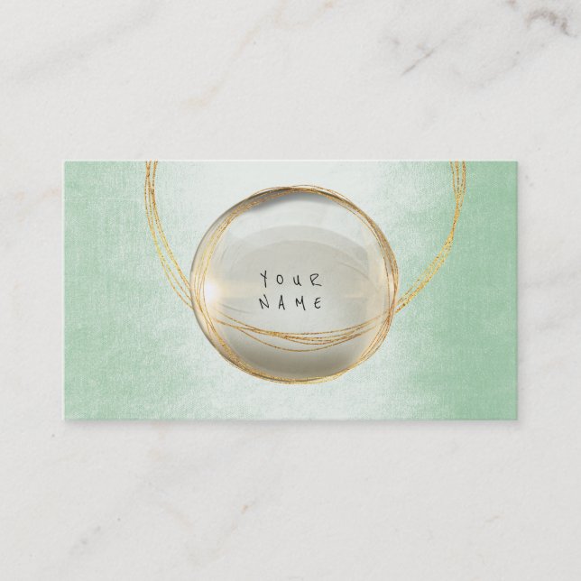 Minimalismus Golden Foil Glass Mint Grüne VIP Visitenkarte (Vorderseite)