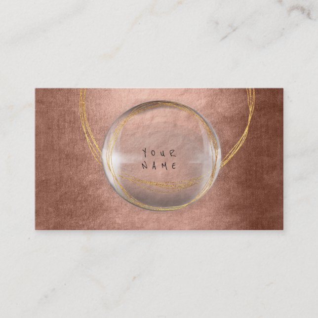 Minimalismus Golden Foil Glass Rosa Rose Gold Visitenkarte (Vorderseite)