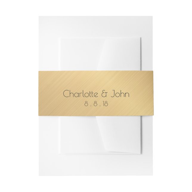 Minimalismus Golden Foil Rücksendeadressen-Aufkleb Einladungsbanderole (Vorderseite Beispiel)