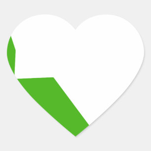Minimalismus Green White Herz-Aufkleber