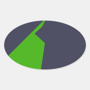 Minimalismus Green White Ovaler Aufkleber