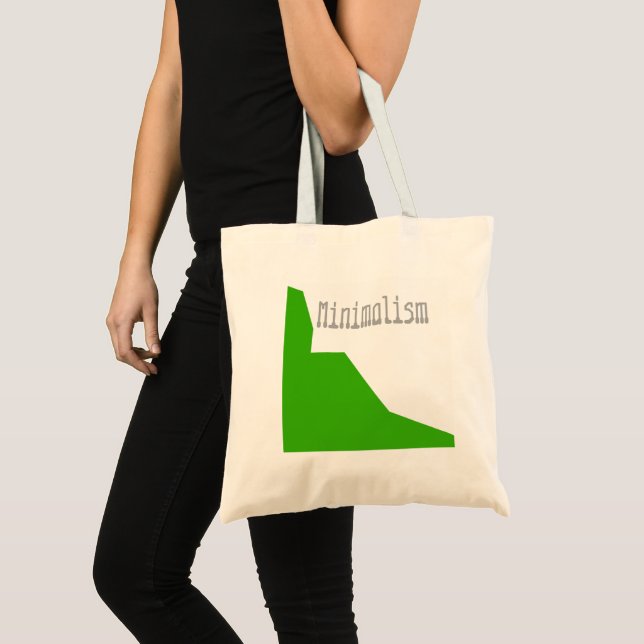 Minimalismus Green White Tragetasche (Vorderseite (Produkt))