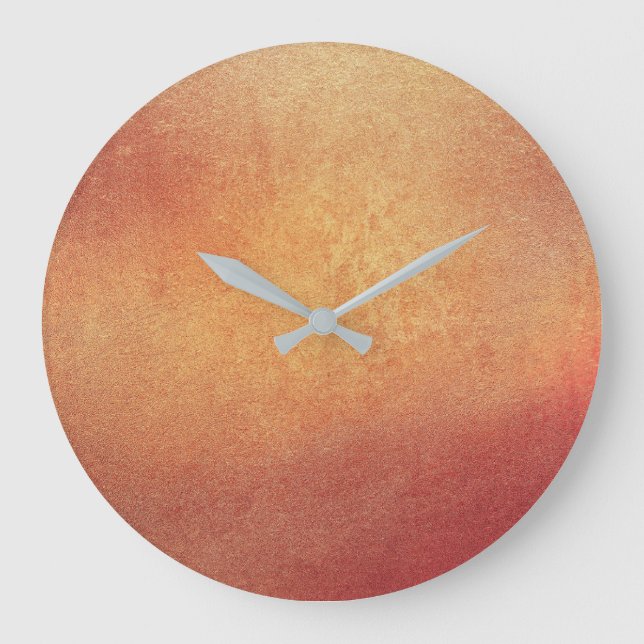 Minimalismus Grungy Malerei Abstrakt Gold Brown Große Wanduhr (Vorderseite)