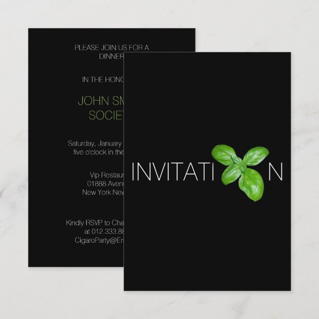 Minimalismus Italienisches Party Einladung (Vorne/Hinten)