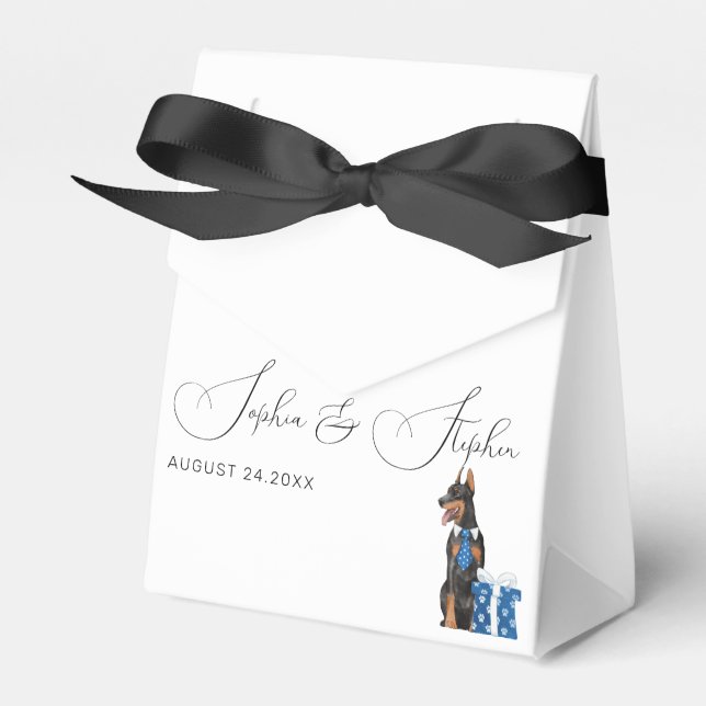 Minimalismus mit einer Hunde-Illustration Geschenkschachtel (Vorderseite)
