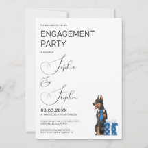 Minimalismus mit einer Hunde-Illustration-Verlobun