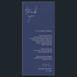 Minimalismus Navy Script Place Einstellung Vielen  Programm<br><div class="desc">(Alle Farben sind anpassbar) Moderne Minimalismus Script Place Einstellung Vielen Dank Karte. Teilen Sie die Liebe und zeigen Sie Ihre Wertschätzung für Ihre Gäste, wenn sie sich an ihrem Platz und lesen Sie diese personalisierte bezaubernde Umgebung Dankeschön Karte. Es ist eine wunderbare Art, Ihre Feier zu starten! Besuchen Sie unsere...</div>