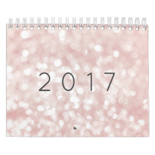 Minimalismus-Pastellrosa-Rosen-funkelnd Lichter Kalender